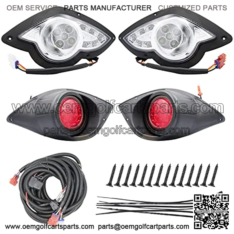 Deluxe Golf Cart LED Light Kit for Yamaha G29 2007-2016 Gas or Electric Models Headlights Tail Light (12 Volt)