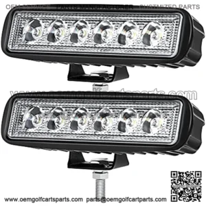 Single Row LED Light Bar 2PCS 18W 6Inch Spot Led Light Pods Light Offroad Work Light Fog Lights Driving Light for Truck Boat Tractors SUV ATV 4WD Car Golf Cart 12V 24V