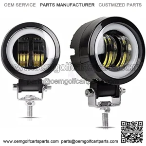 For Car Motorcycle Lights 3 Inch Fog Light White 6500K 10-60V DC Waterproof Round LED Angel Eye Light Strip Off-Road Vehicle Marine Work Light Motorcycle Light Jeep ATV UTV SUV Boat Marine 4X4