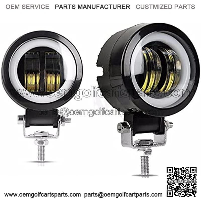 For Car Motorcycle Lights 3 Inch Fog Light White 6500K 10-60V DC Waterproof Round LED Angel Eye Light Strip Off-Road Vehicle Marine Work Light Motorcycle Light Jeep ATV UTV SUV Boat Marine 4X4