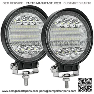 LED Fog Lights for Trucks, 4 Inch 12-30V Round LED Work Light Waterproof Flood Light Off Road Lights for ATV UTV SUV Truck, Pack of 2
