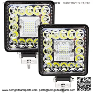 IP67 4.5inch Waterproof Spot Flood Combo LED Work Light bar,2PCS 9-36V 246W Square Driving led Light pods for Tractor,Offroad,Truck,Jeep,Golf cart Lights,Equipment,Boat