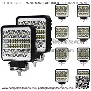 4 Inch Trucks LED Work Lights for Tractor10Pcs Square Ph-iLip LED Light Pods 15000LM Spot Flood Combo Off Road Driving LED Light Bar Waterproof for Truck Tractor UTV ATV Golf Cart