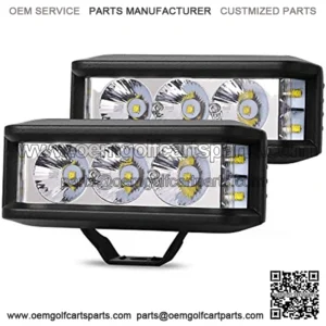 LED Pod Lights 2PCS 5 Inch 6000LM Side Shooter LED Light Bar Single Row Spot Flood Combo Beam Off Road Driving Fog Lights for Truck ATV UTV SUV Pickup Boat