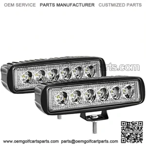 LED Light Bar 2PCS 18W 6Inch Flood LED Pods Offroad Led Work Light Driving Light Fog Light Boat Light Waterproof for SUV ATV 4WD Car Truck Golf Cart 12V 24V