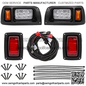 Club Car DS Led Headlight and Tail Light Kit 12 Volt for 1993-up Golf Cart Modified Assembly 101988001 101988002