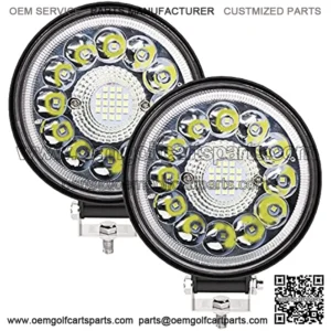 IP67 4.5inch Waterproof Spot Flood Combo LED Work Light bar,2PCS 9-36V 198W Round Driving led Light pods for Off-Road,Engineering,Logging,Motorcycles,Hunting,Fog,ForkliftLight