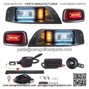 Deluxe LED Light Kit Street Legal Kit Turn Signal Switch Golf Cart EZGO TXT