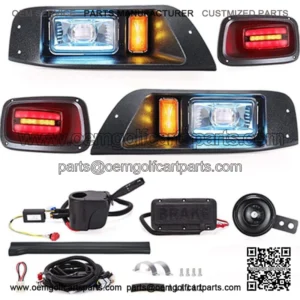 Deluxe LED Light Kit with Turn Signal Switch & Horn For EZGO TXT Golf Cart 96-13