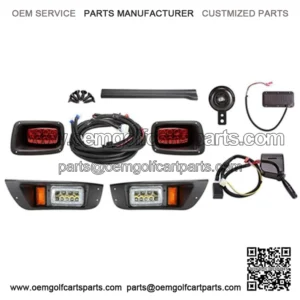 Golf Cart LED Light Kit with Turn Signal Switch & Horn Deluxe For EZGO TXT 96-13
