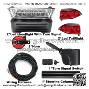 Deluxe Golf Cart LED Light Kit Fit Club Car Precedent w/ Turn Signals Brake 12V