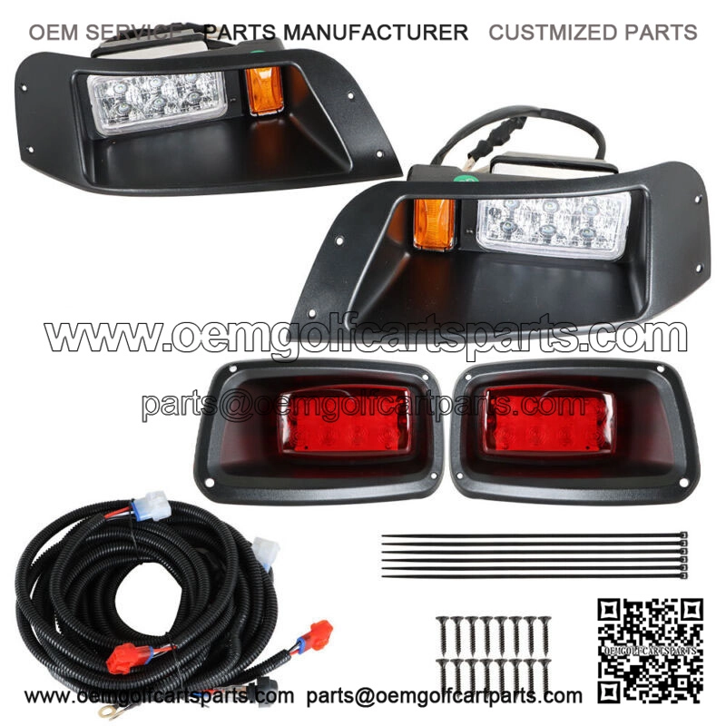 Adjustable Full LED Light Kit 12V Headlight & Tail Light For EZGO TXT 1996-2013
