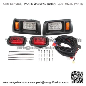LED Headlights/Tail Lights Kit Adjustable For Club Car DS G&E Golf Cart 93+