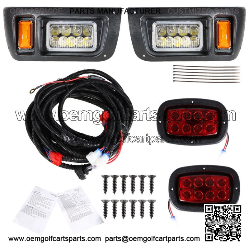 Golf Cart LED Headlights & Tail Lights Kit For Club Car DS G&E Golf Cart 1993+