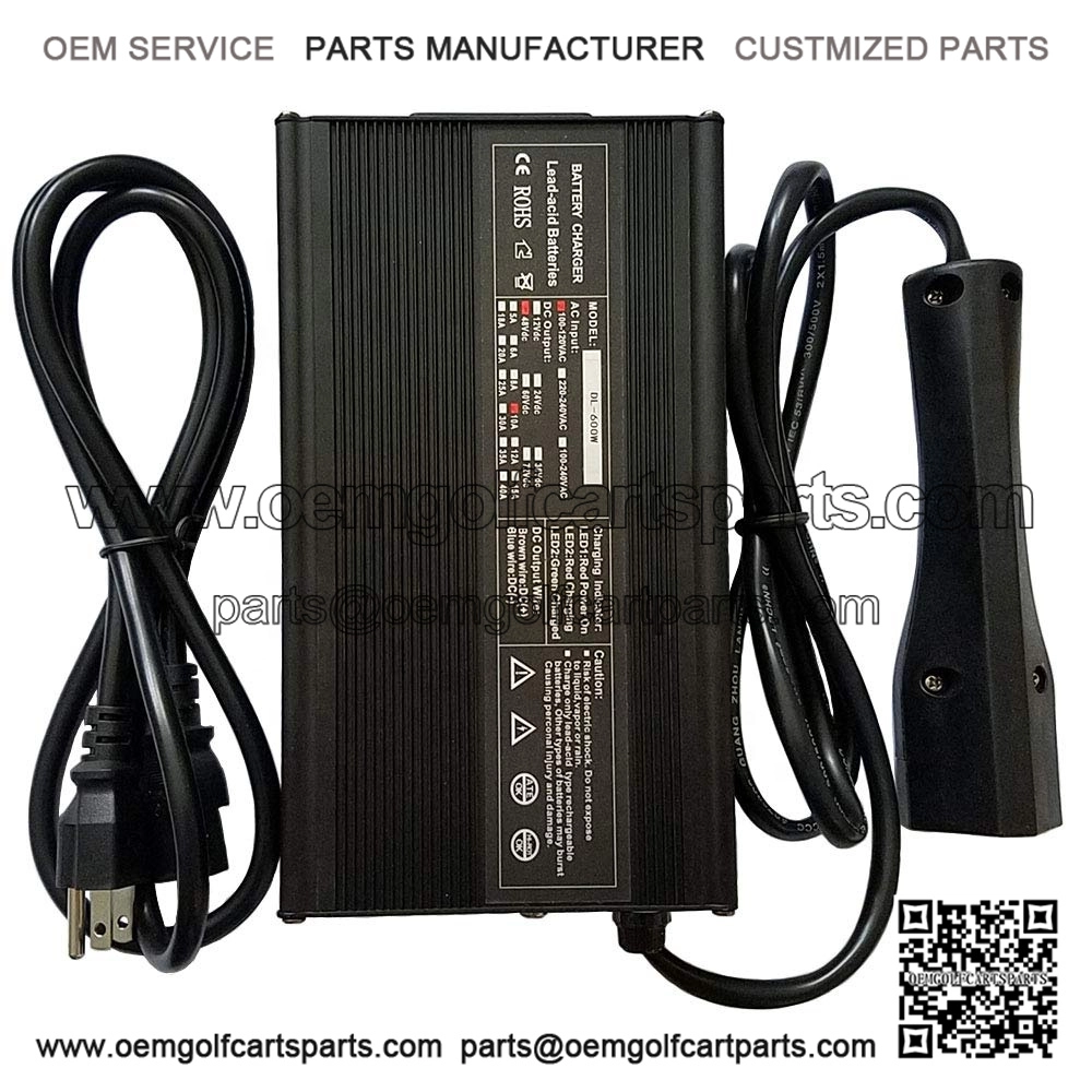 48 Volt 10 Amp Golf Cart Battery Charger Fit EZGO RXV TXT 3-Pin Connector