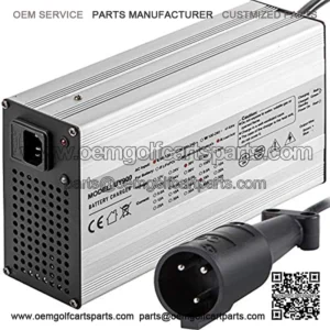 Golf Cart Battery Charger 48V Club Car Charger 15A Golf Cart Electric Charger 3 Pin Plug Round/LED Club Car Battery Charger Aluminum Shell Power Wise Golf Cart Battery Charger for Ez Go Yamaha