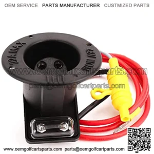 Golf Cart 48 Volt Charger Receptacle and Fuse Assembly for Club Car DS,Golf Cart Charging Receptacle 101802101 1017968-01 1018949-01
