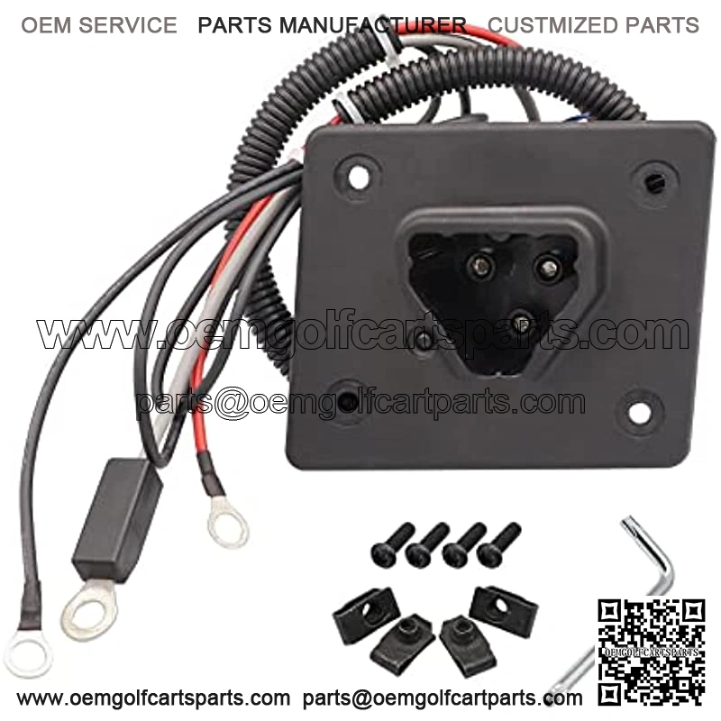 EZGO RXV 48 Volt Charger Receptacle with Wire / 3-Pin Triangle Charger Plug Handle EZGO Charging Port OEM#604321 611219 602529 Golf Cart