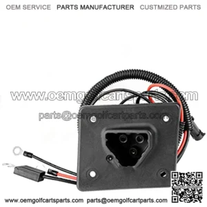 EZGO TXT RXV Charger Receptacle with Harness for 48V Golf Cart Delta-Q Charger Replaces OEM # 602529, 611200, 622417