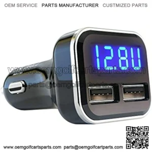 4.8A 24W Dual USB Car Charger Volt Meter Car Battery Monitor with LED Voltage & Amps Display