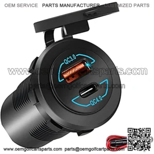 ??2022 New?? 12V USB Outlet/Outlet/Quick Charge 4.0 PD Type C/Quick Charge 3.0 USB Charger Socket/ADSDIA 12V/24V USB C Outlet/90W Waterproof Car Power Socket for Car, Boat, Motorcycle, Golf