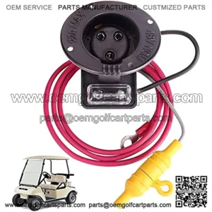 48 Volt Charger Receptacle and Fuse Assembly for Club Car DS 2000-up Electric Golf Cart, OEM# 1018021-01 1018468-01