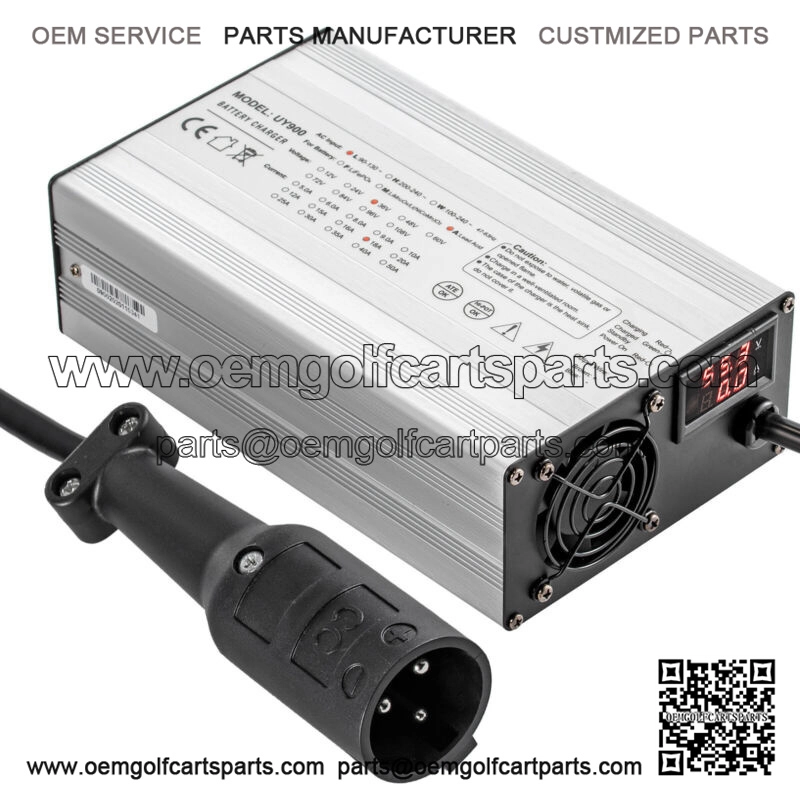 48V 15A Golf Cart Battery Charger Club Car Charger 3 Pin Round Plug / LED