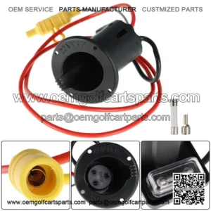 48 Volt DC Charger Receptacle & Fuse Assembly For CLUB CAR DS Golf Cart