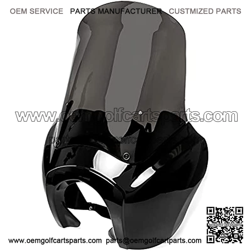 Krator Black & Smoke Tall Fairing Windshield Club Style Kit Compatible with 1999-2005 Harley-Davidson Dyna with Bottom Mount Headlight - Modification Required