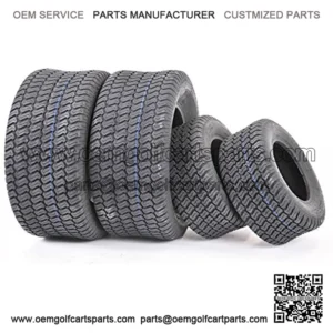 Set of 4 New Lawn Mower Turf Tires 15x6-6 Front & 18x8.5-8 Rear /4PR -13016/13028