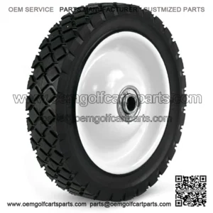 715 7 by 1.50-Inch Light Duty Steel Wheel for Lawn Mower, 1/2-Inch Ball Bearing, 2-Inch Centered Hub, Diamond Tread