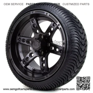 14" Matte Black Low Profile Tires and Wheels Combo
