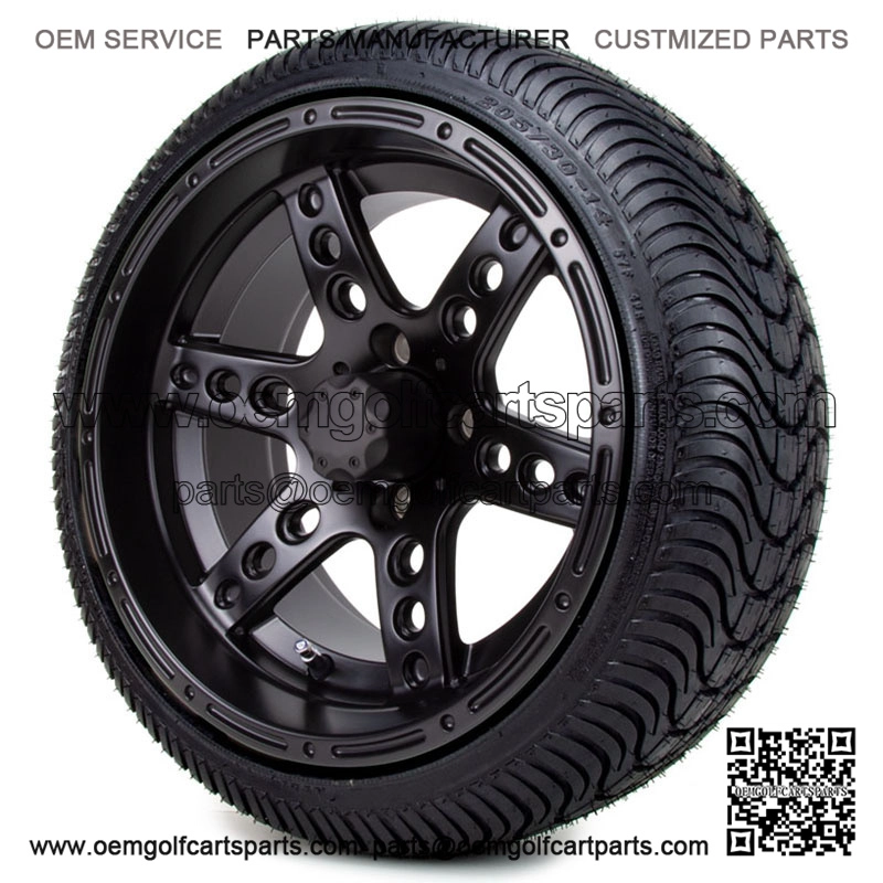 14" Matte Black Low Profile Tires and Wheels Combo