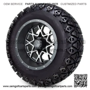 12" Matte Grey and Machined 12x7 - Lifted Tires and Wheels Combo