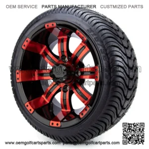 12" Red and Black - Tires and Wheels Combo