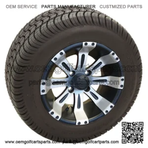 10" Machined Matte Black Wheels with Street Low Profile Tire Options Combo