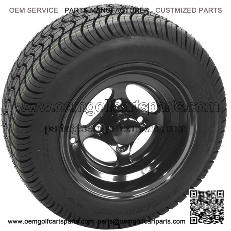 10" Black Wheels with Street Low Profile Tire Options Combo