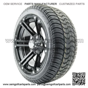 14" RX351 Gloss Black Wheels and Tires Combo
