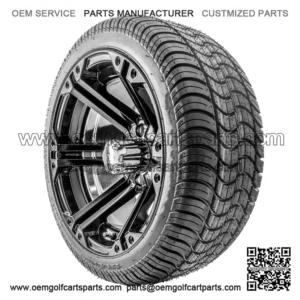 14" RX354 Gloss Black Wheels and Tires Combo