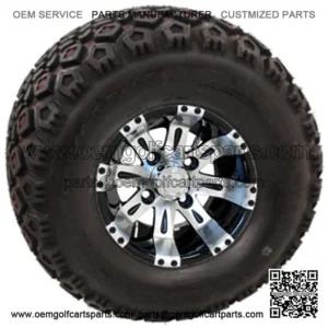 10" Machined Black Wheels with Lifted Tire Options Combo