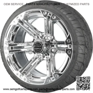 14'' Chrome Specter Wheels with Street Low Profile Tire Options Combo