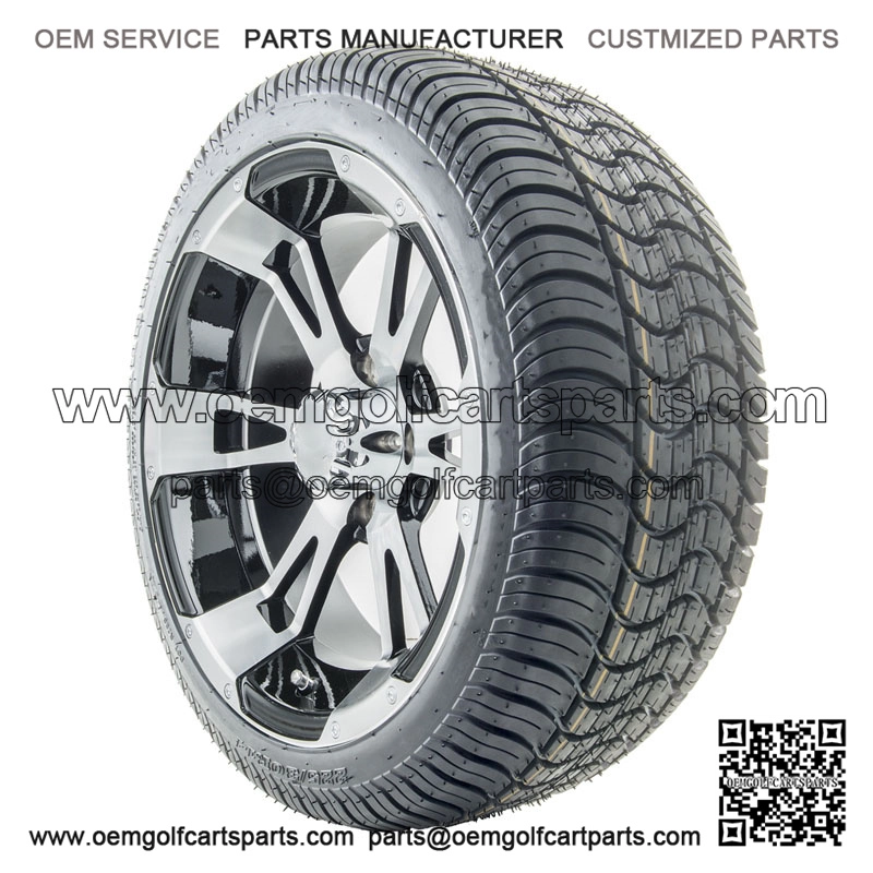 14" RX340 Machined Wheels and Tires Combo