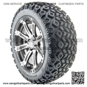 14" Machined Wheels and Lifted Tires Combo
