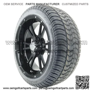 14" RX341 Black Wheels and Tires Combo