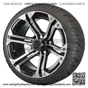 14" Machined Black Wheels with Street Low Profile Tire Options Combo