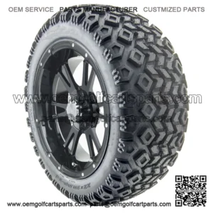 14" RX341 Black Wheels and Lifted Tires Combo