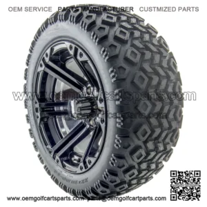 14" RX354 Gloss Black Wheels and Lifted Tires Combo