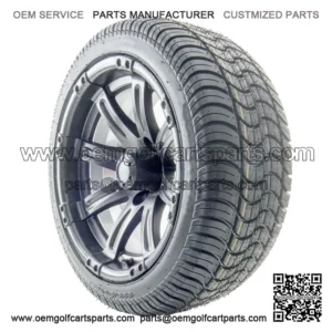 14" Matte Black Wheels and Tires Combo