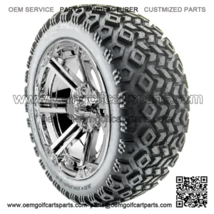 14" RX352 Chrome Wheels and Lifted Tires Combo