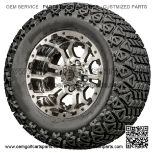 12" Machined Black Wheels with Lifted Tire Options Combo